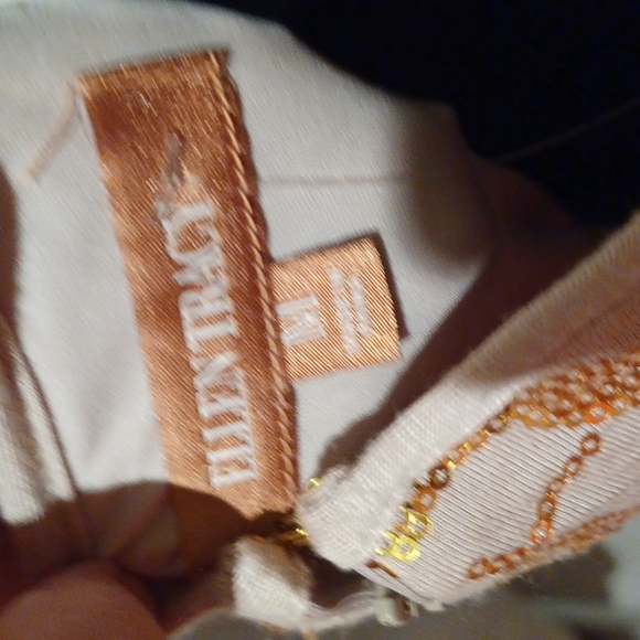 NWT Ellen Tracy T-Shirt Knit Dress, Gold Swirl Sequins, Scoop Neck, Short sleev - Picture 4 of 4